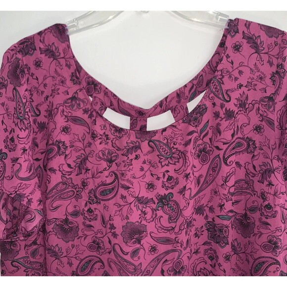 Torrid Pasiley Print Cage Back Purple And Black Blouse Size 2XL - Picture 4 of 9